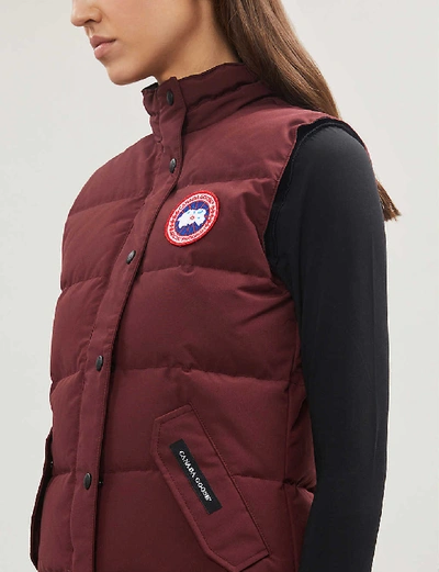 Shop Canada Goose Freestyle Sleeveless Shell-down Gilet In Red Burgundy