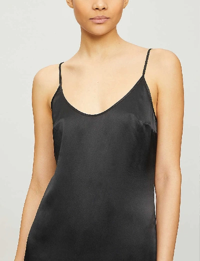 Shop La Perla Long Silk Slip Nightgown In Black