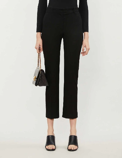 Shop Joseph Women's Black Coleman Stretch-gabardine Straight Leg Trousers