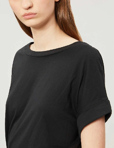 Shop Allsaints Womens Black Imogen Cotton-jersey T-shirt M/l