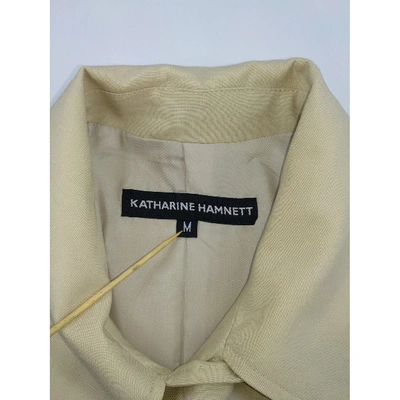Pre-owned Katharine Hamnett Wool Trench Coat In Beige