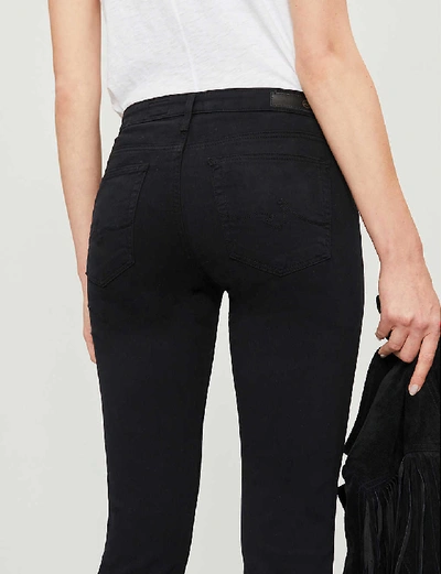 Shop Ag Prima Cropped Cigarette Mid-rise Jeans In Black