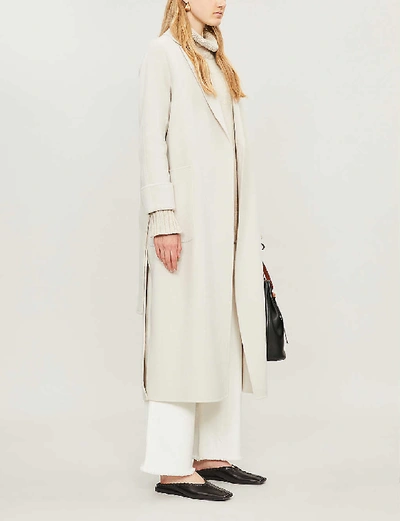 Shop Max Mara Algeri Wool Wrap Coat In Beige