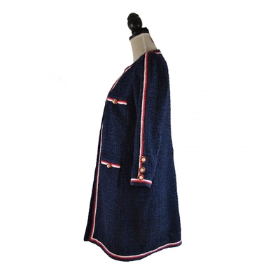 Pre-owned Edward Achour Coat In Navy