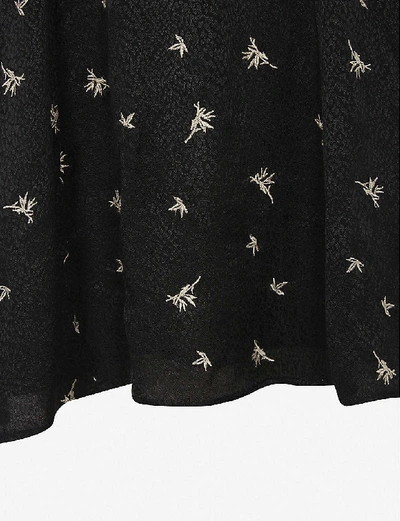 Shop Allsaints Rosi Bamboo-print Crepe Mini Dress In Black