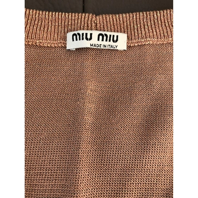 Pre-owned Miu Miu Cardi Coat In Ecru