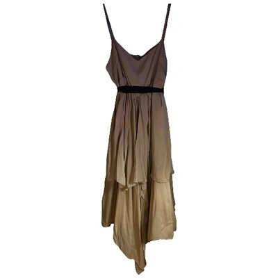 Pre-owned Jucca Silk Mini Dress In Beige