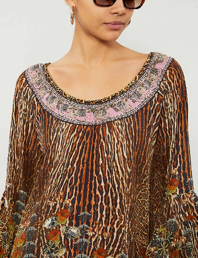 Shop Camilla Wild Azal Leopard-print Silk Mini Dress
