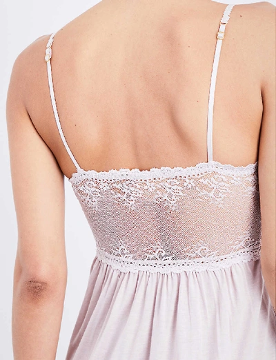 Shop Eberjey Colette Jersey And Stretch-lace Chemise