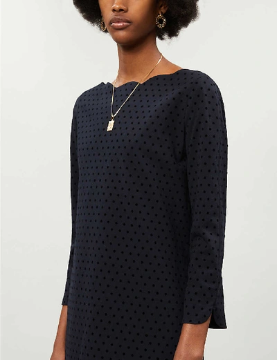 Claudie Pierlot Rover Polka Dot Stretch-woven Mini Dress In Navy | ModeSens