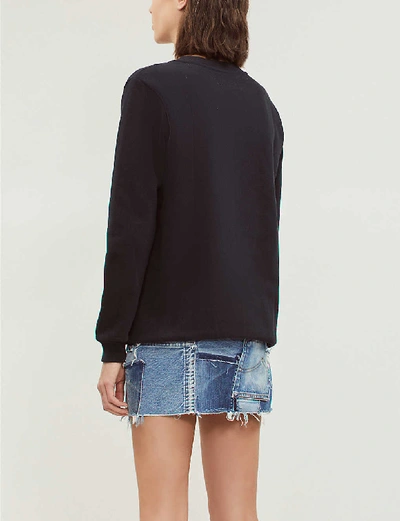 Shop Calvin Klein Logo-print Cotton Sweatshirt In Ck Black