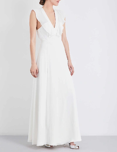 Shop Whistles Womens White Eve Ruffled Silk Wedding Dress 10