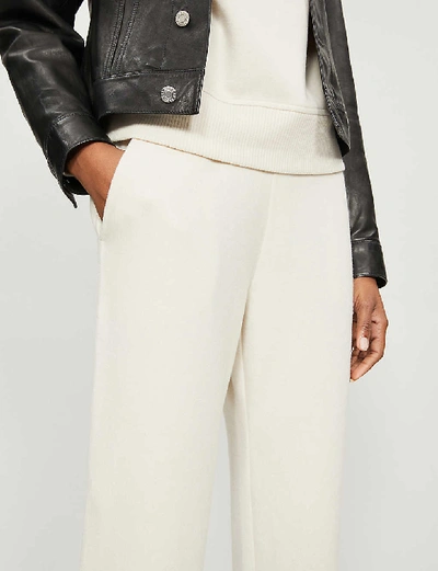 Shop Vince Cozy Drawstring-waist Tapered Woven Trousers In Oyster