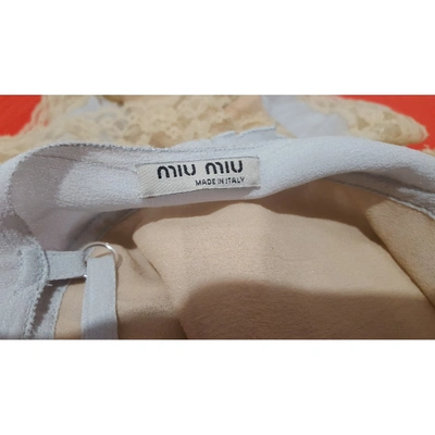 Pre-owned Miu Miu Grey Silk  Top