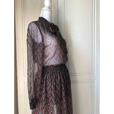 Pre-owned J. Lindeberg Maxi Dress In Brown