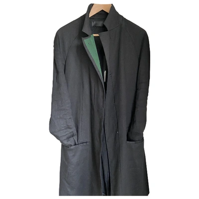 Pre-owned Haider Ackermann Linen Coat In Black