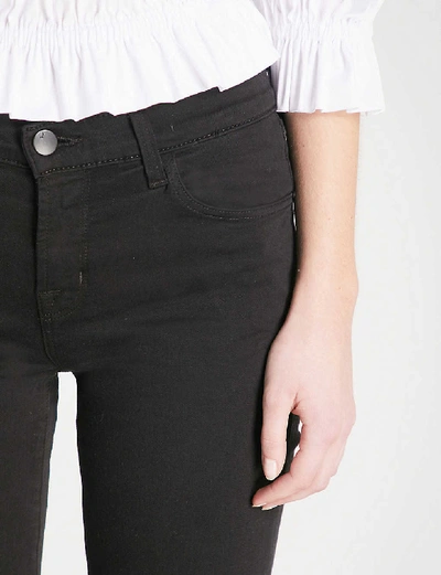 Shop J Brand Ladies Black Cotton Bastille Selena Frayed Bootcut Jeans, Size: 24 In Black Bastille