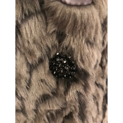 Pre-owned Aquascutum Brown Faux Fur Coat