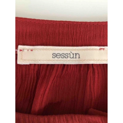 Pre-owned Sessun Red Viscose Top