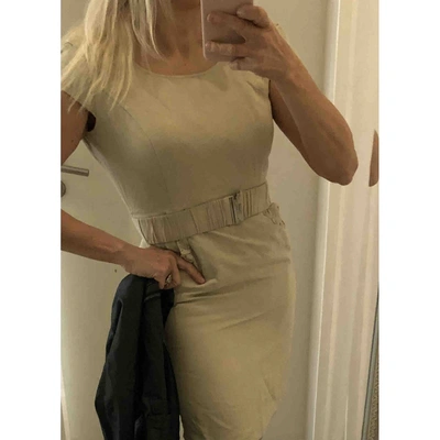 Pre-owned Calvin Klein Linen Mini Dress In Beige