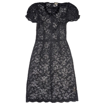 Pre-owned L Agence Lace Mid-length Dress In Black