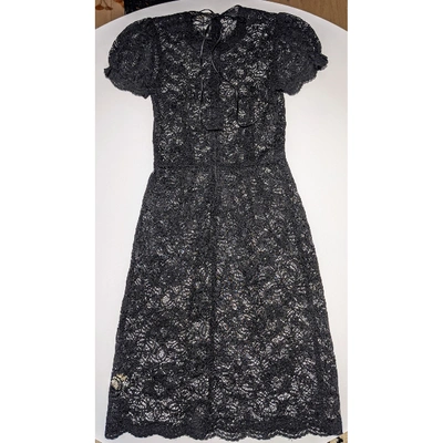 Pre-owned L Agence Lace Mid-length Dress In Black