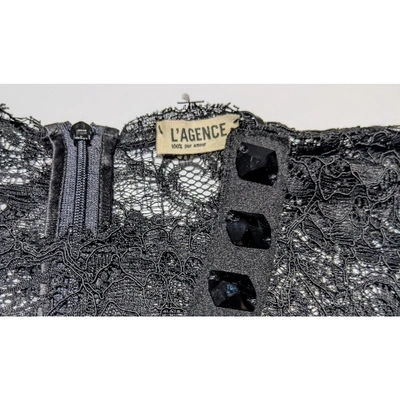 Pre-owned L Agence Lace Mid-length Dress In Black