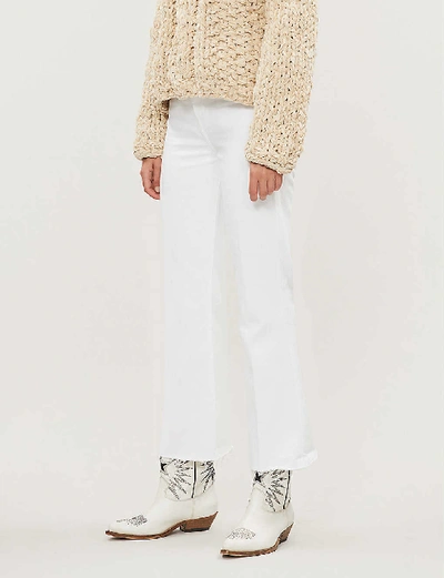 Shop J Brand Julia Cropped High-rise Flared Jeans In White