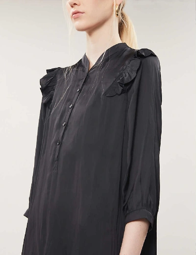 Shop Zadig & Voltaire Rygg Satin-crepe Mini Dress In Noir