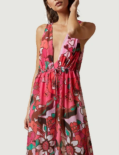Shop Ted Baker Honorr Floral-print Chiffon Maxi Dress In Brt-pink
