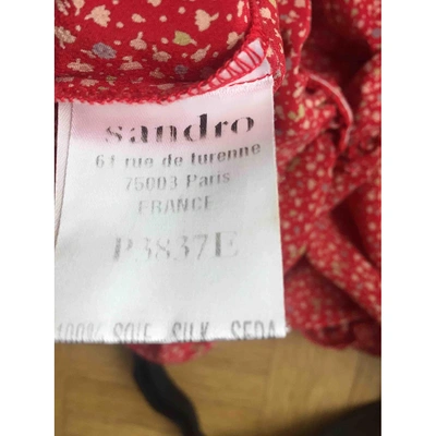 Pre-owned Sandro Silk Jumpsuit In Red