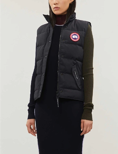 Shop Canada Goose Freestyle Sleeveless Shell-down Gilet In Navy