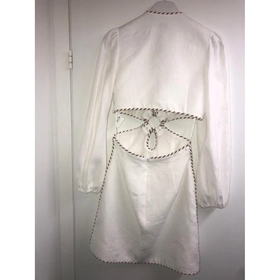 Pre-owned Zimmermann Mini Dress In White