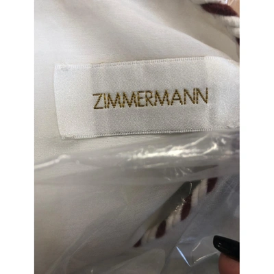 Pre-owned Zimmermann Mini Dress In White