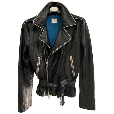 Pre-owned Merci Leather Biker Jacket In Black