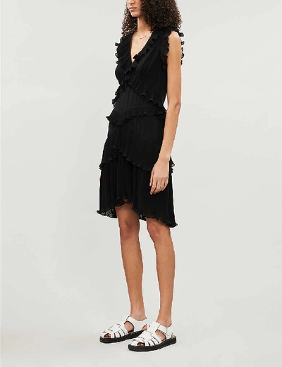 Shop Zimmermann Super Eight Sleeveless Tiered-ruffles Chiffon Mini Dress