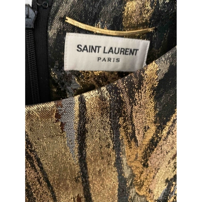 Pre-owned Saint Laurent Mini Dress In Gold