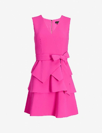 Shop Ted Baker Reinah Tiered Stretch-twill Mini Dress In Brt-pink