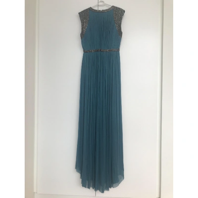 Pre-owned Catherine Deane Silk Maxi Dress In Turquoise