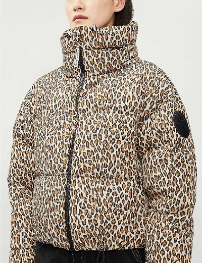 Shop Cordova Mont Blanc Cropped Shell-down Jacket In Ocelot