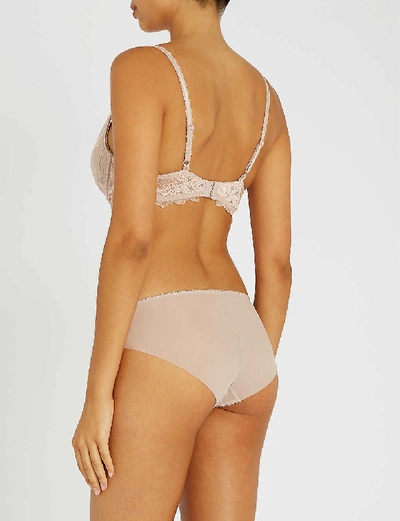 Shop Wacoal Lace Perfection Stretch-lace Underwired Bra In Rose Mist