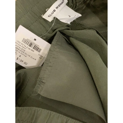 Pre-owned Club Monaco Green Silk Trousers