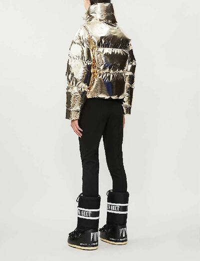 Shop Cordova Mont Blanc Cropped Shell-down Jacket In Pale Gold Foil