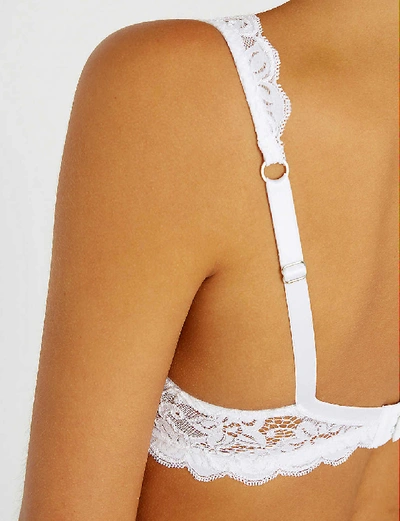 Hanro Luxury Moments Lace Unlined Underwire Bra In White