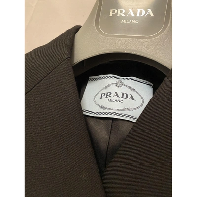 Pre-owned Prada Wool Coat In Black