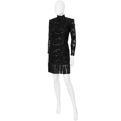 Pre-owned Emanuel Ungaro Lace Mini Dress In Black