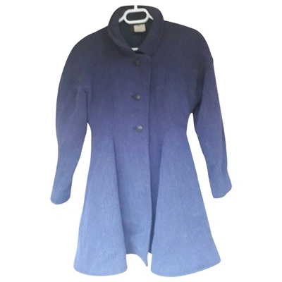 Pre-owned Fendi Wool Coat In Purple