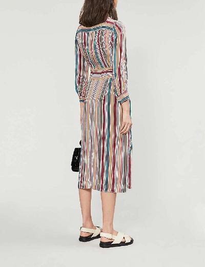 Shop Claudie Pierlot Randy Striped Woven Midi Dress