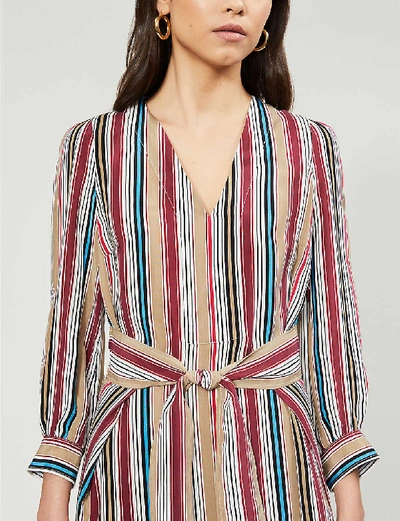 Shop Claudie Pierlot Randy Striped Woven Midi Dress