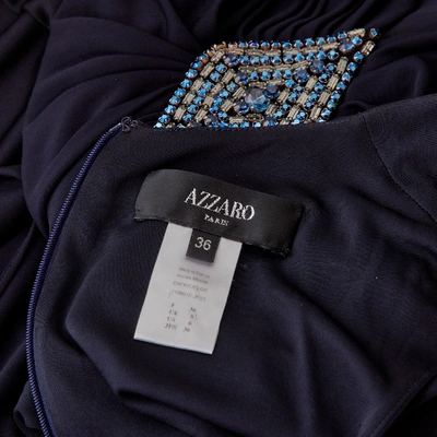Pre-owned Azzaro Maxi Dress In Navy